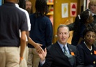 Governor O’Malley and State Superintendent Lowery congratulate some of the student performers at Eastport Elementary School last week.