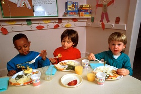 Child and Adult Care Food Program - Children eating