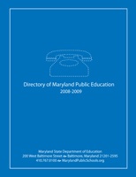 Directory of Maryland Public Education 2008-2009