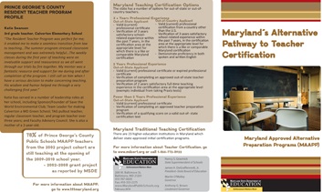 Maryland Approved Alternative Preparation Programs (MAAPP)