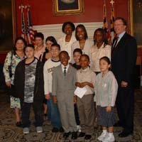 Kimberly Oliver and students from her class on May 1, 2006