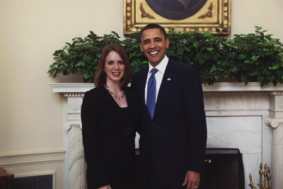 Jennifer Rankin and President Obama 2010